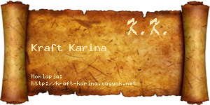 Kraft Karina névjegykártya